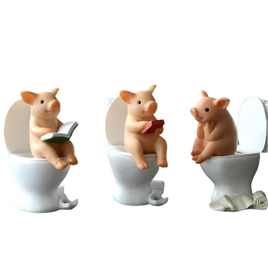 Cute Pig Statue Mini Landscape Figurine Desktop Decoration Miniature Resin Craft