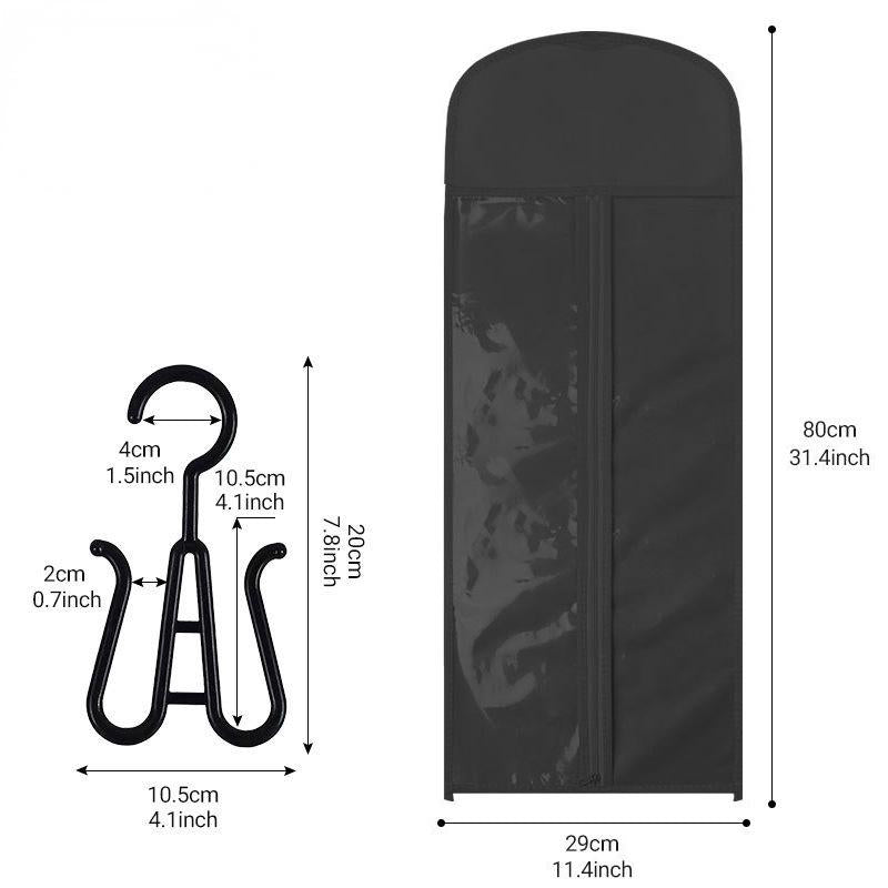 Hair Extension Storage Bag - Dust Proof Wig Hanging Bag with Hanger