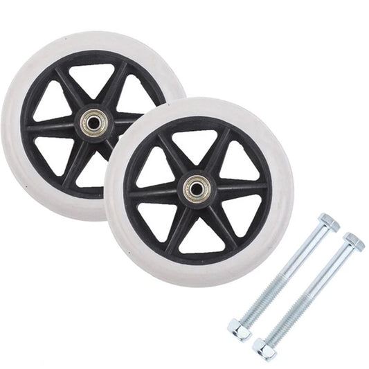 2x 7" Heavy Duty Wheelchair Replacement Front Wheel Smooth-Caster Solid Wheels