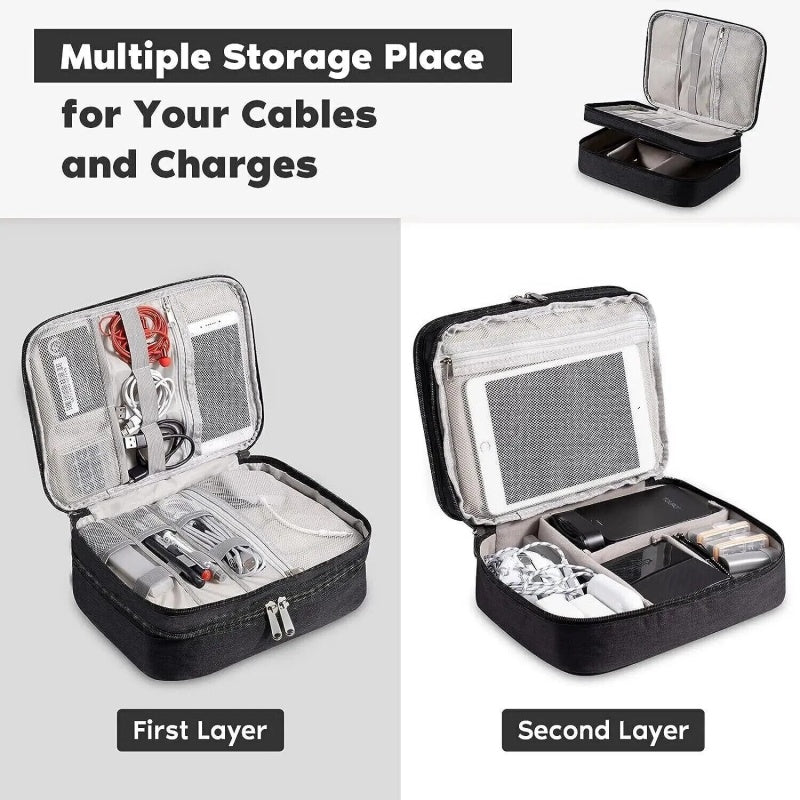 Travel Cable Organizer Bag Electronic Accessories USB Drive Storage Case Charger