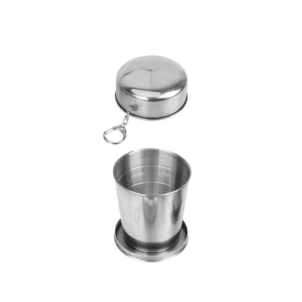 304 Stainless Folding Cup – Telescopic Mug for Campers & Hikers, Portable