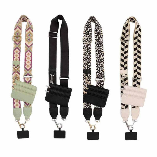 Crossbody Phone Chain with Zipper Wallet Pouch Phone Strap With Zippered Pouch