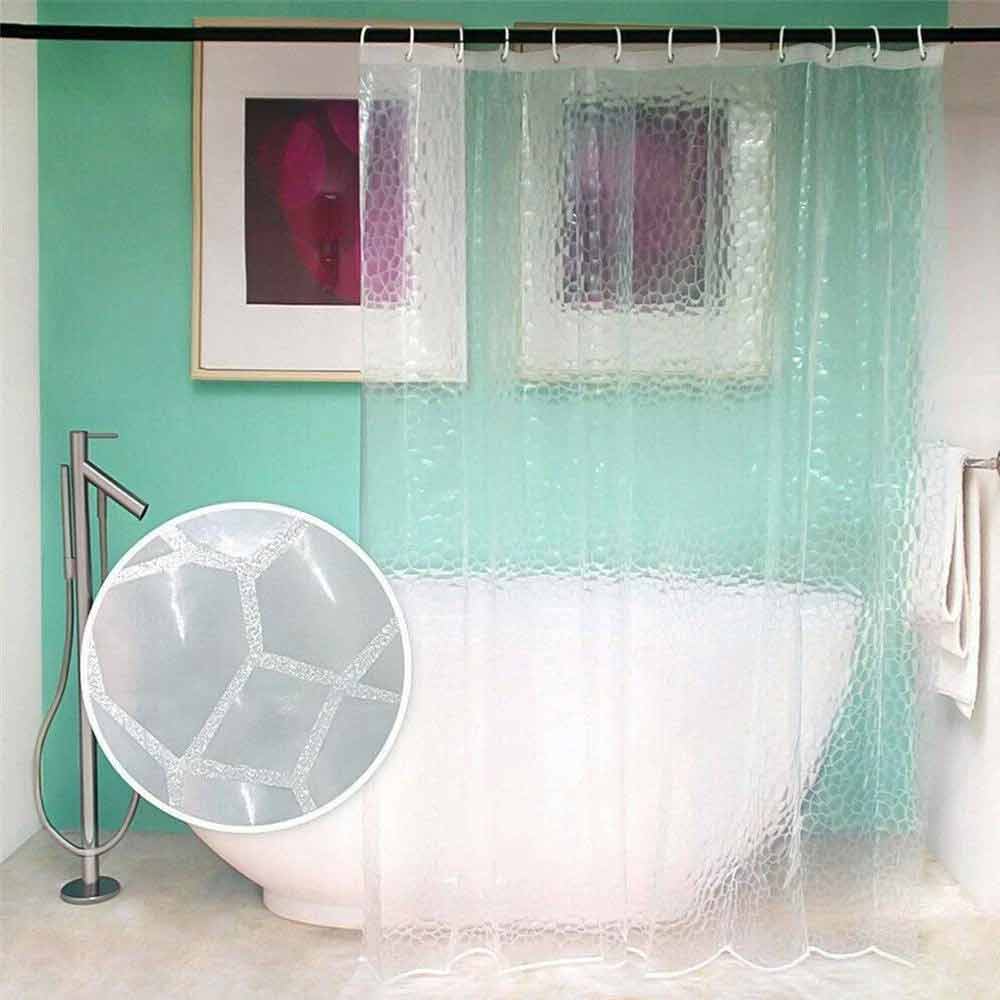 Waterproof Shower Curtain – EVA Bath Curtain, Mildew Resistant 180x200cm