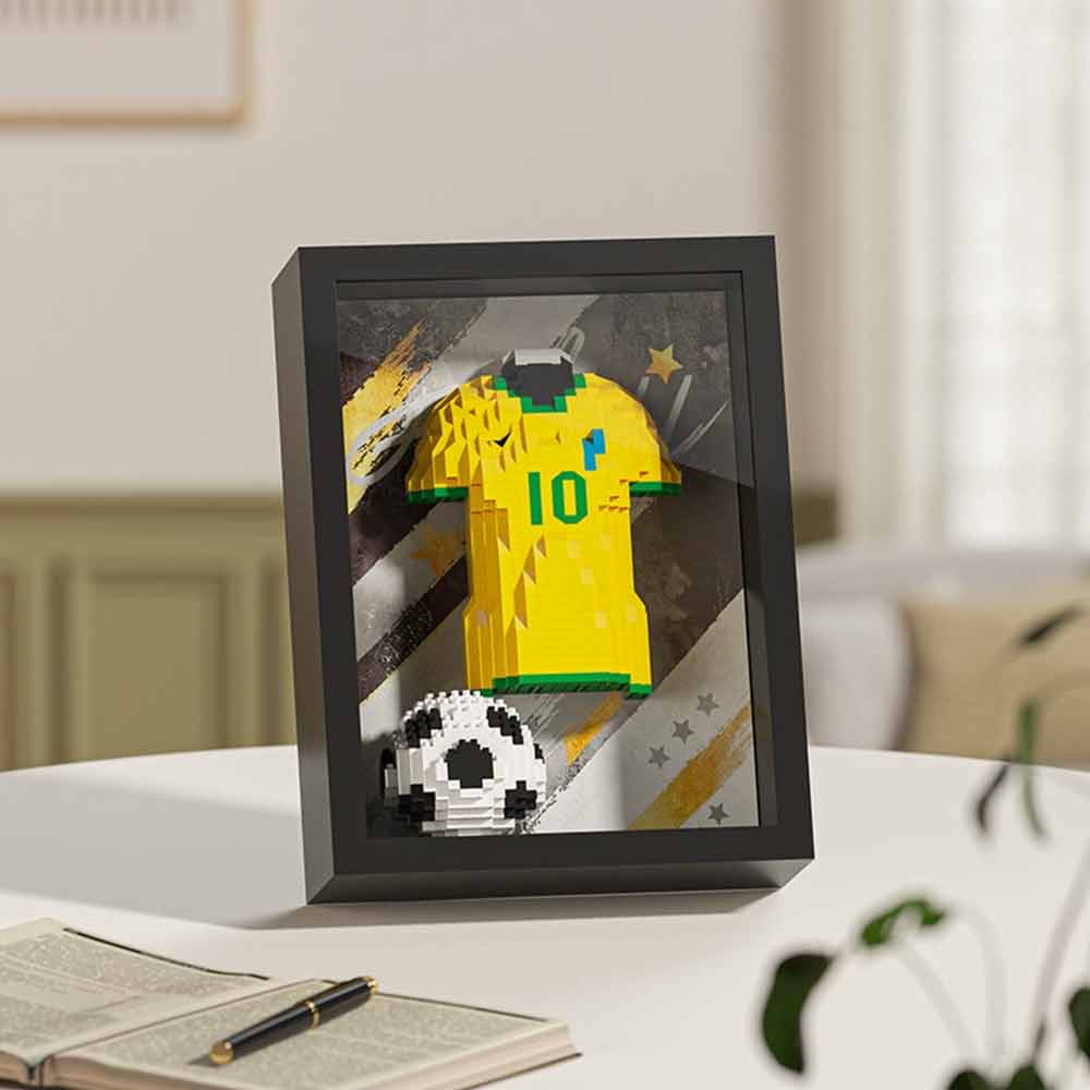 3D Football Shirt Brick Display – Art Frame, Wall Desk Gift for Football Fans