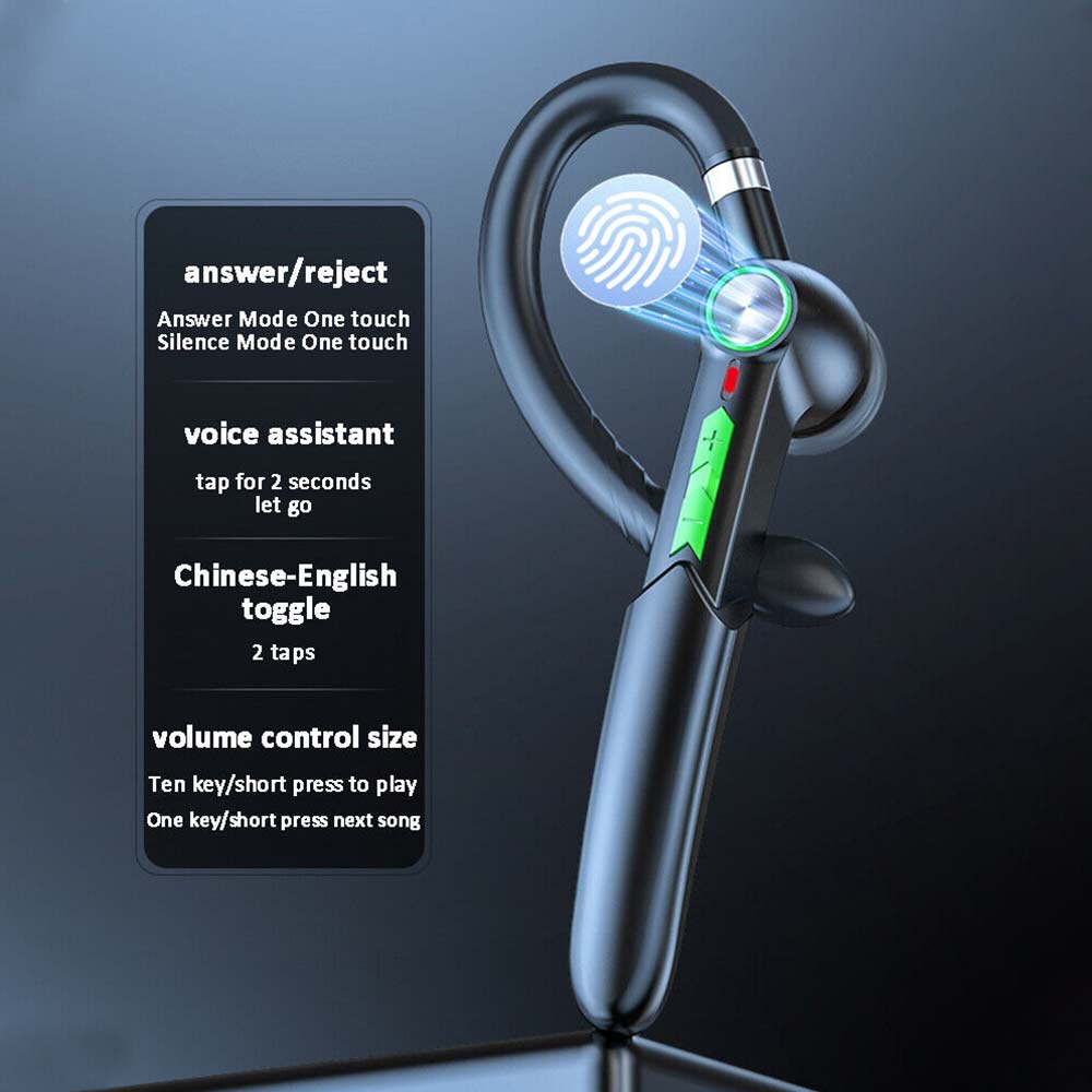 Headset Trucker Earphone Driving Handsfree Wireless Earpiece Earbud Bluetooth