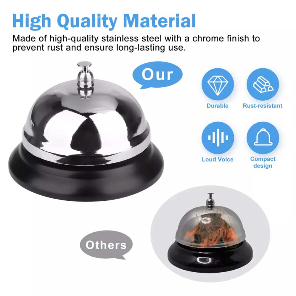 2-Pack Customer Service Desk Call Bell – Loud Ring Counter Bell for Kitchen, Hotel, Office