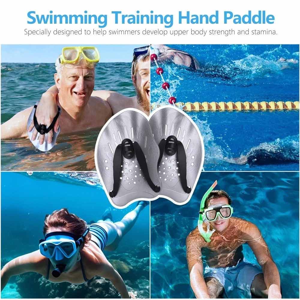 Swim Training Hand Paddles – Adjustable Resistance Paddles for Adults & Teens