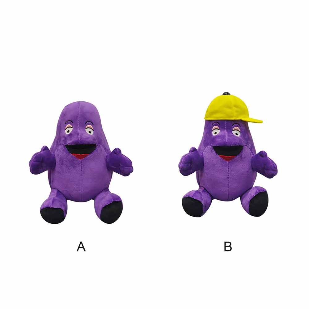 22CM GRIMACE Yellow Hat Plush Doll Purple Eggplant Mcdonald's CollectionToys