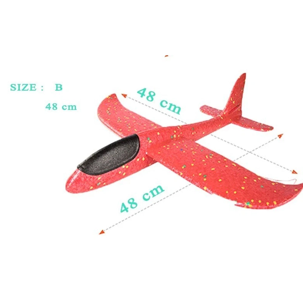 48cm Foam Glider Stunt Plane – Hand Thrown Outdoor Toy with Head Light