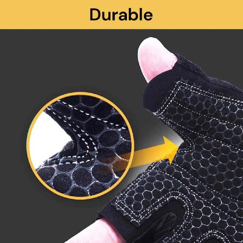 Unisex Half Finger Gloves Cycling Bicycle Gym Workout Training Anti Slip Padded
