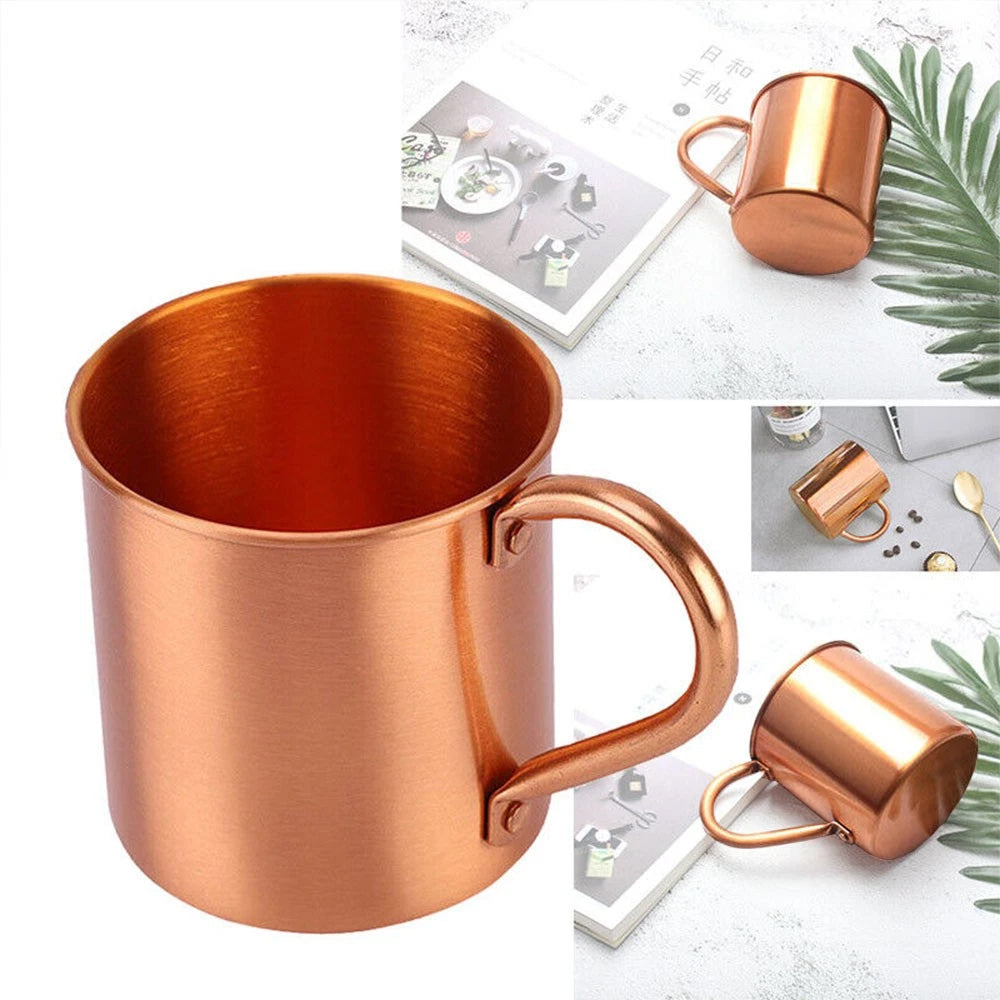 450ml Solid Pure Copper Moscow Mule Mug – Icy Cold Classic for Cocktails, Coffee & Beer