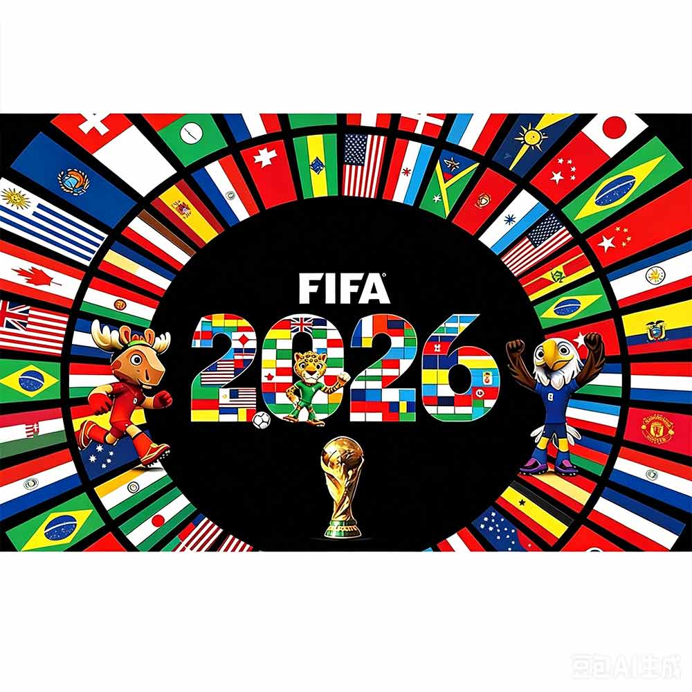 2026 World Cup Flag Tapestry – Football Fan Party Decor, 180×110cm Wall Hanging