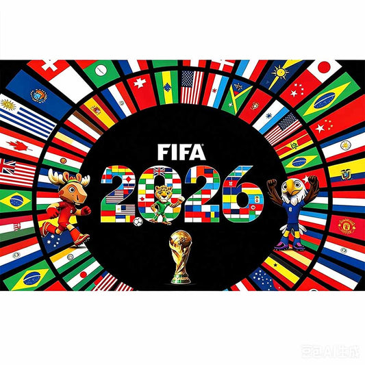 2026 World Cup Flag Tapestry – Football Fan Party Decor, 180×110cm Wall Hanging