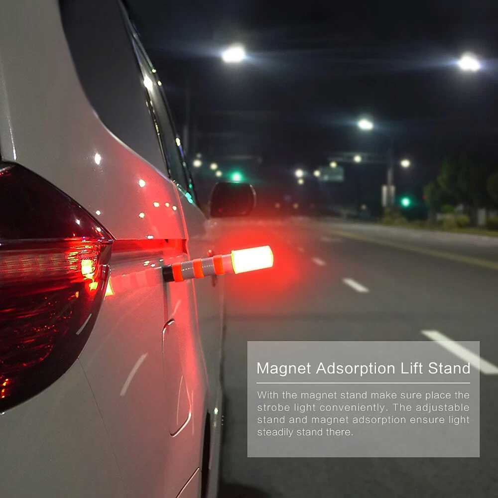 2PCS LED Car Emergency Warning Lights - Roadside Strobe Flares & Safety Beacons
