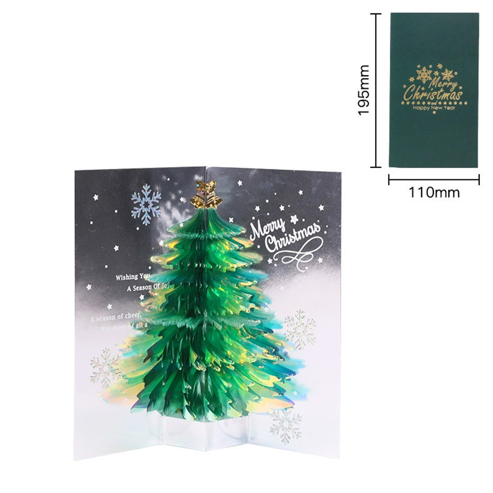 3D Christmas Tree Pop-Up Card Merry Christmas Cards Holiday Xmas Greeting Blessing Card