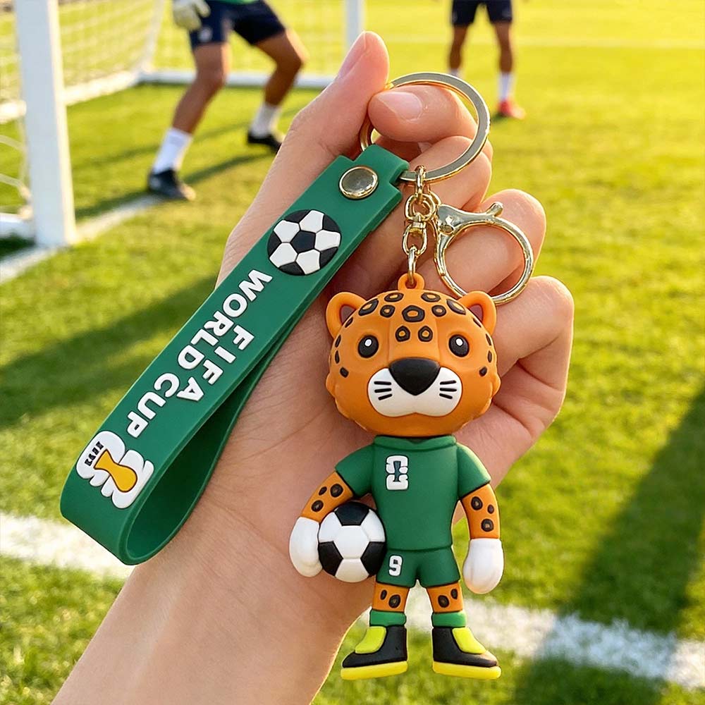 4 Pack 2026 World Cup Mascot Pendant – Football Keychain Memorabilia Keyrings