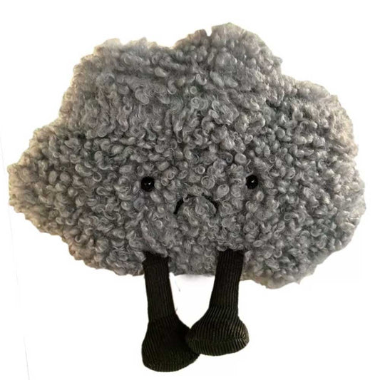 Amuseables Storm Cloud Plush – Grumpy Grey Cloud Soft Toy with Character Face & Legs