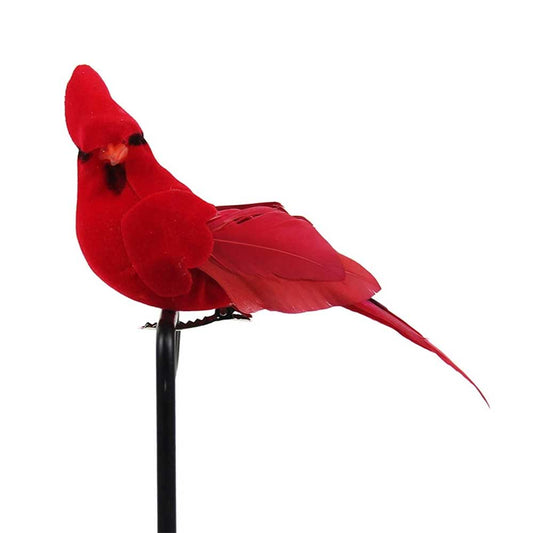 12PCS Realistic Bird Decor, Feathered Red Cardinal Ornaments with Clip - for Christmas Tree, Wreath, Home & Garden