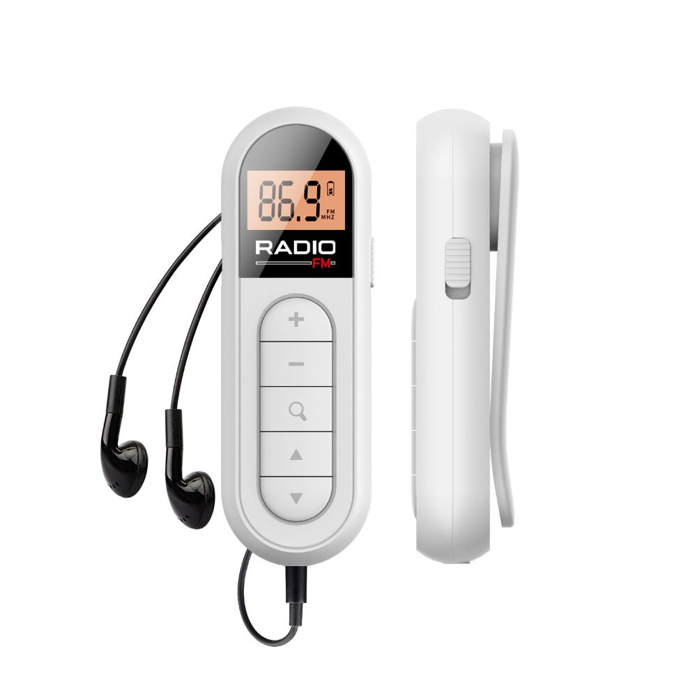 Mini FM Radio – Portable Clip-On Rechargeable Radio for Meeting, Tour Guide, Racing & Sports