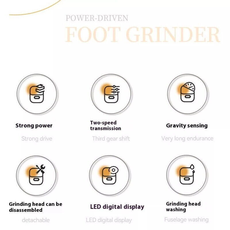 Professional Electric Foot Grinder File Callus Dead Skin Remover Pedicure Tool Free Tips