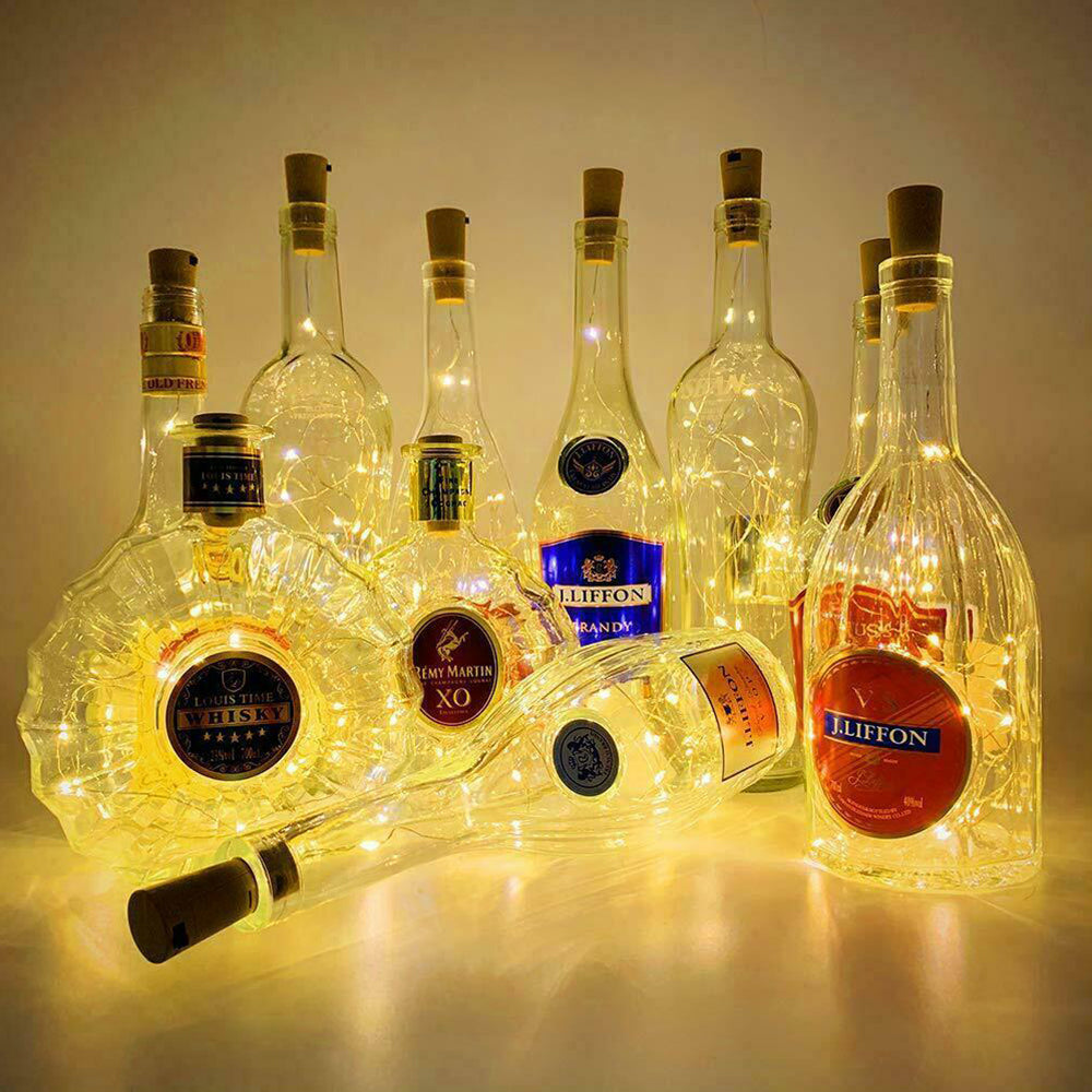 10-Pack LED Fairy Bottle Lights Copper Wire String Lights with Cork Stoppers for Wine Bottle & DIY Decor