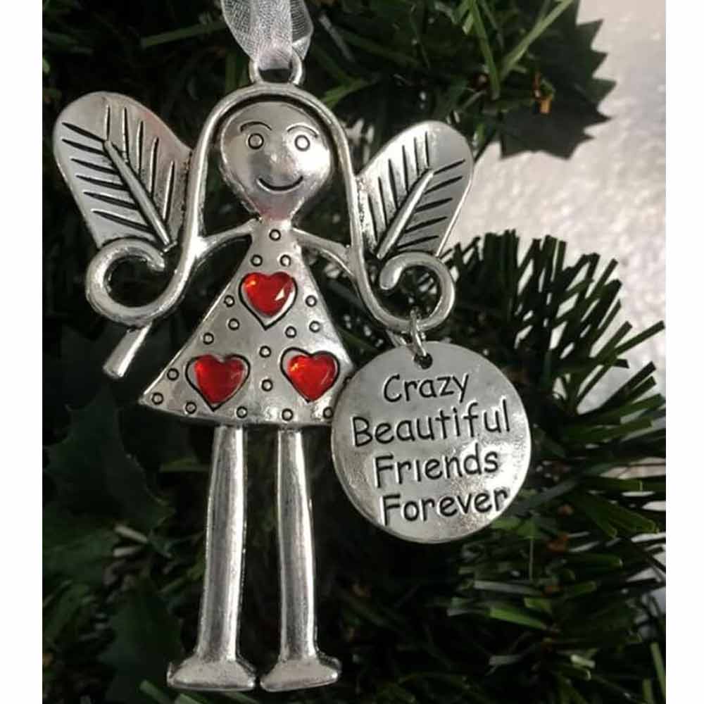 Friend Christmas Angel Ornament Crazy Beautiful Friends Forever-Angel Ornament