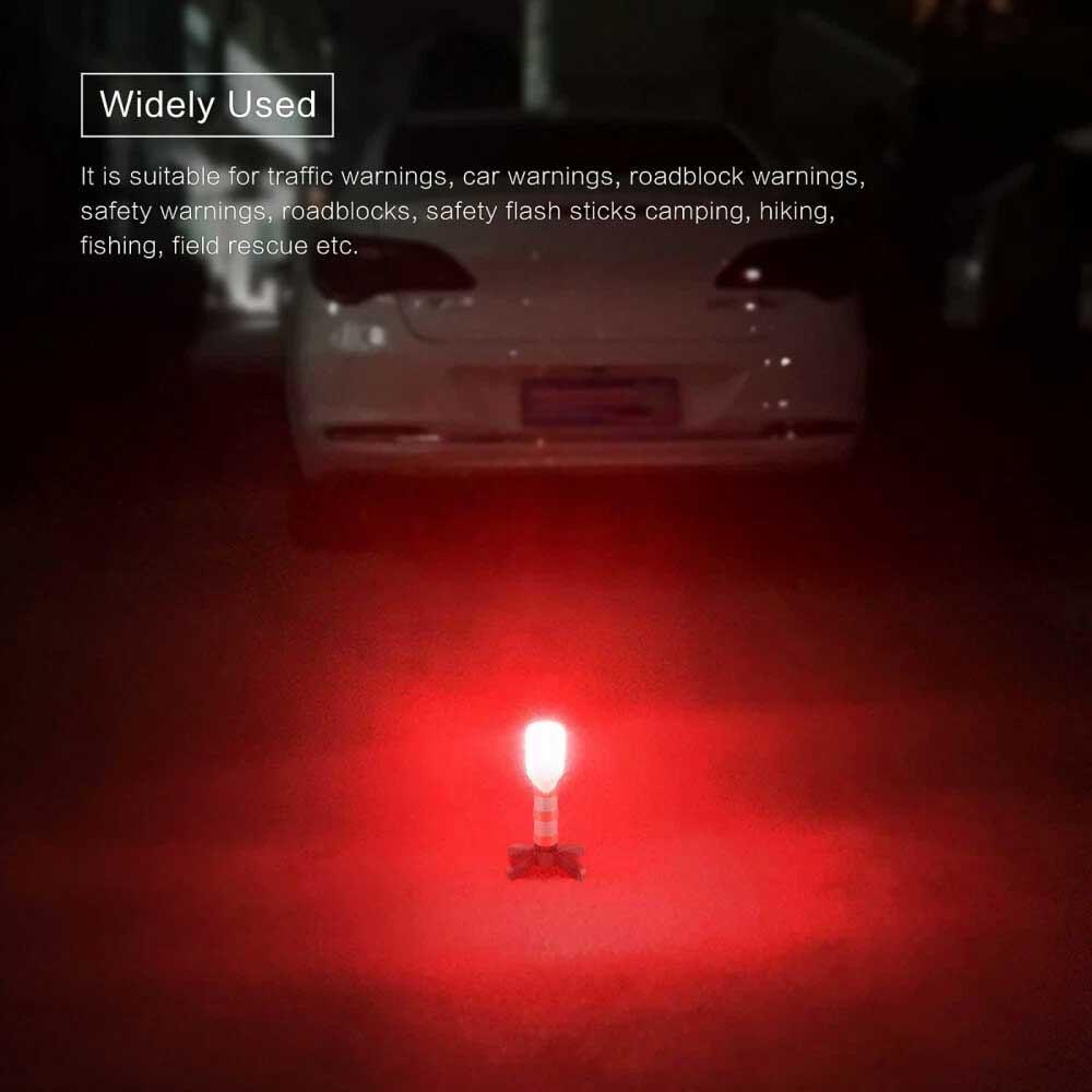 2PCS LED Car Emergency Warning Lights - Roadside Strobe Flares & Safety Beacons