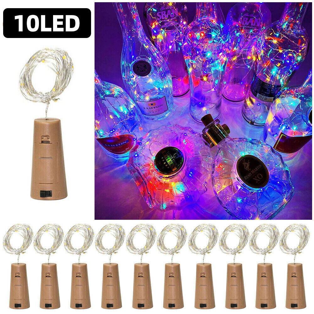 10-Pack LED Fairy Bottle Lights Copper Wire String Lights with Cork Stoppers for Wine Bottle & DIY Decor
