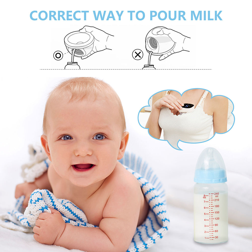 1200mAh Electric Wearable Hand Free Touch Breast Pump Silent Home Milk Collector