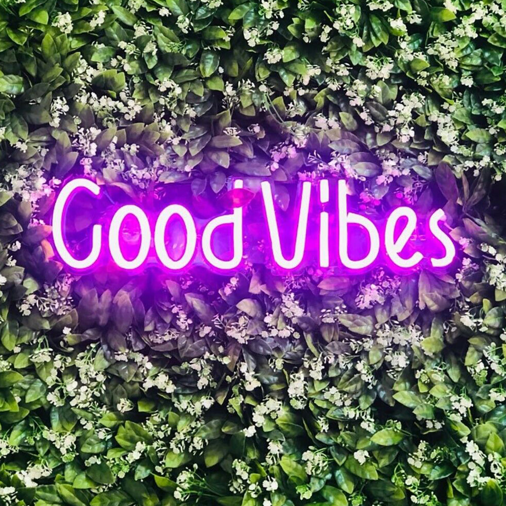 Good Vibes Neon Signs Neon Light for Décor Pink Light Bedroom Beer Bar Pub Hotel