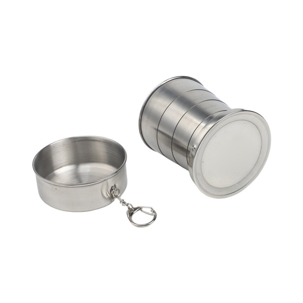 304 Stainless Folding Cup – Telescopic Mug for Campers & Hikers, Portable