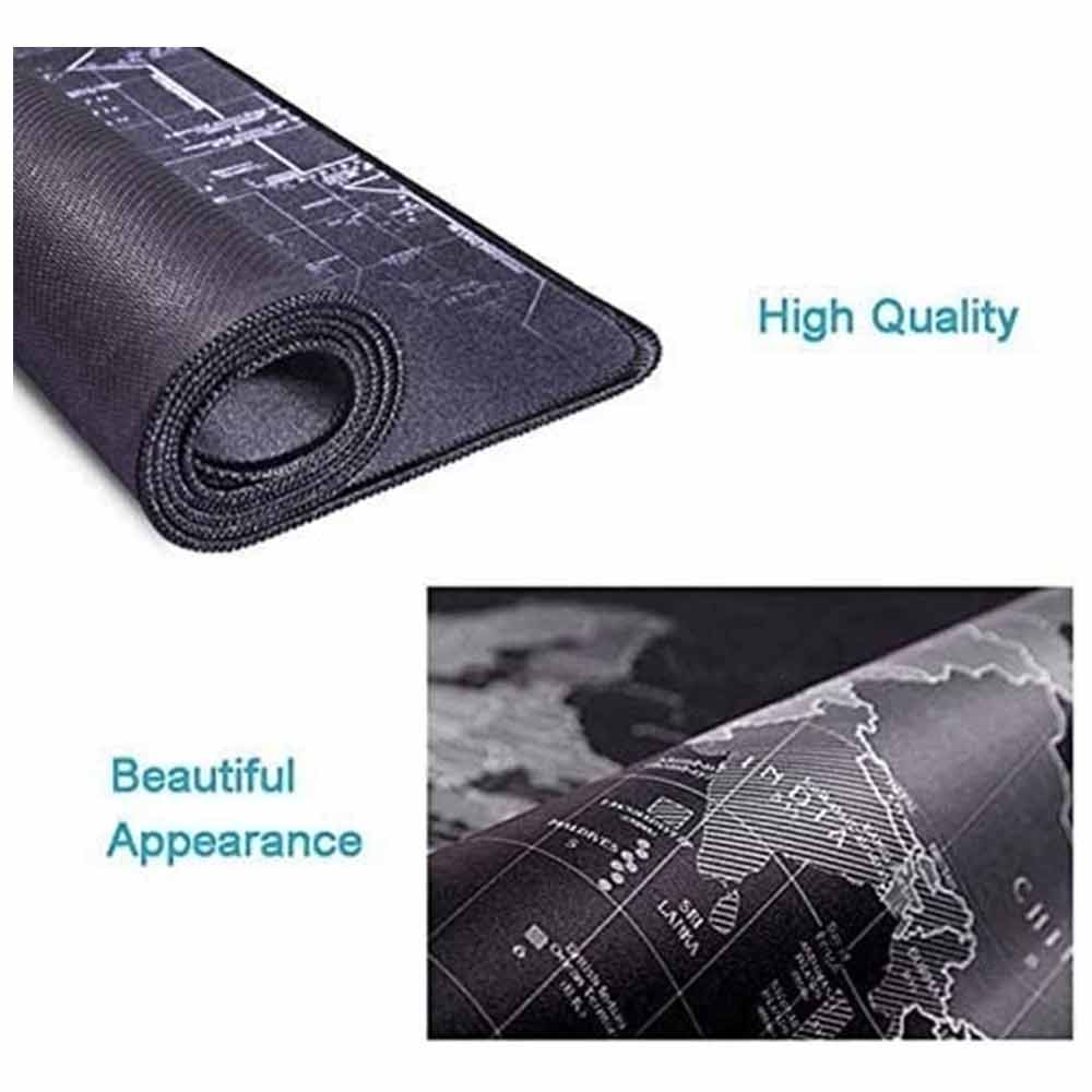 World Map Gaming Desk Mat – 90x40cm Large Non-Slip Mouse & Keyboard Pad