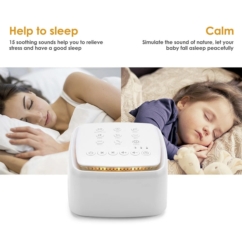 White Noise Machine – 30 Soothing Sounds, Rain Nature Therapy, Sleep Aid with Timer