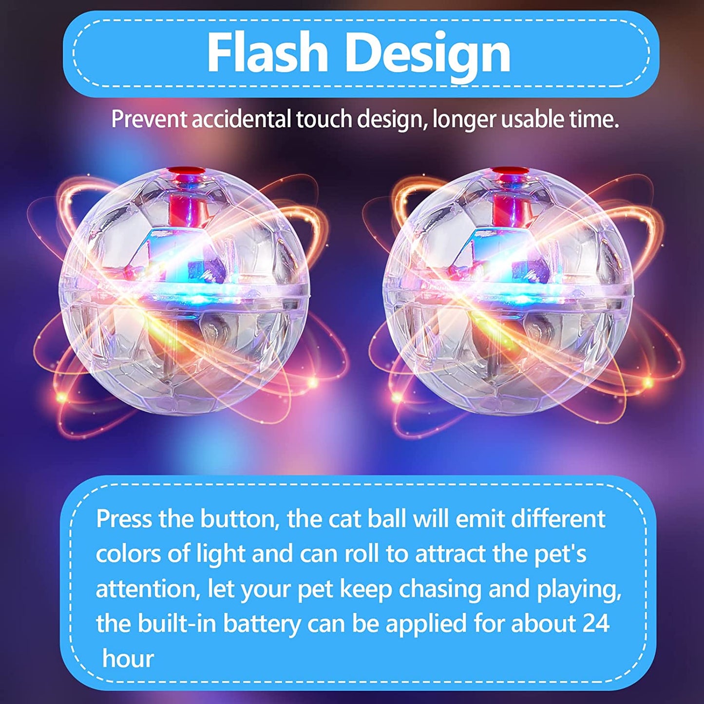 3x Ghost Hunting Motion Light Up Balls Flash Paranormal Equipment Pet Toy Motion