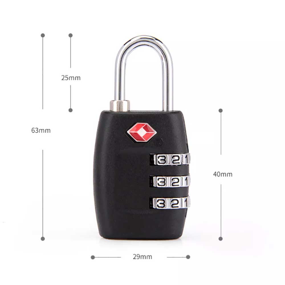 2pcs 3Dial TSA Security Locks Travel Luggage Combination Code PadLock Suitcase