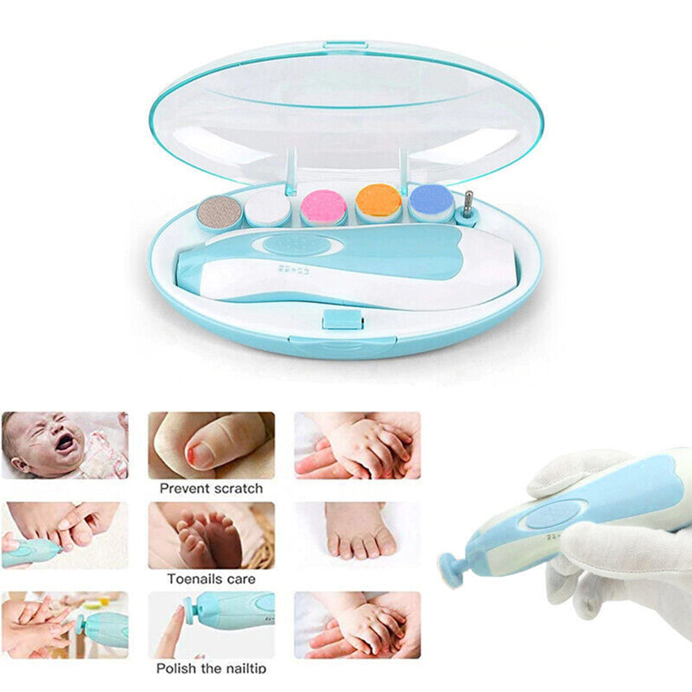 Electric Baby Nail Trimmer Infant Newborn Safe Grinder Clipper Tools Set