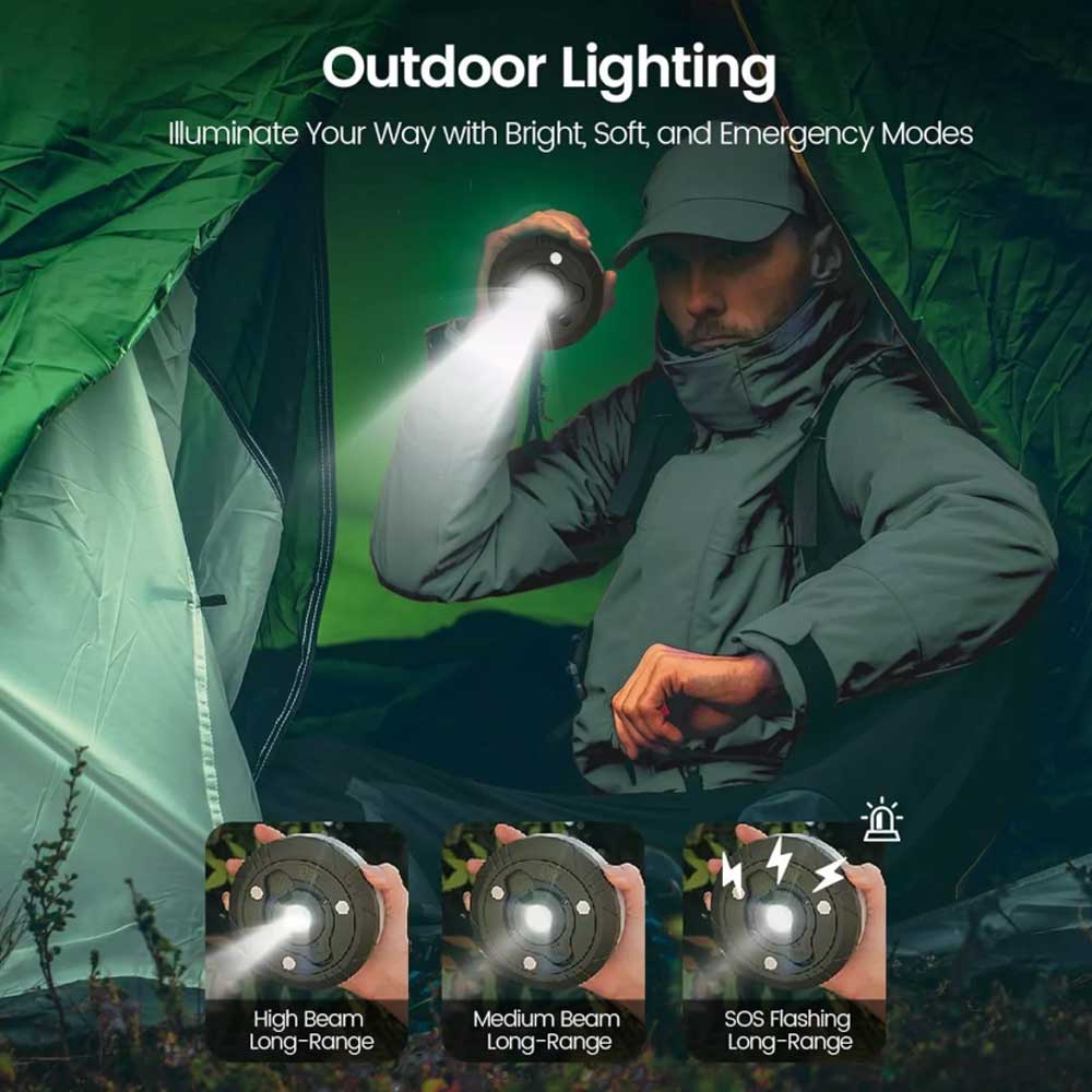 Stowable String Warm Light 10m Outdoor Portable Waterproof Camping String Lights