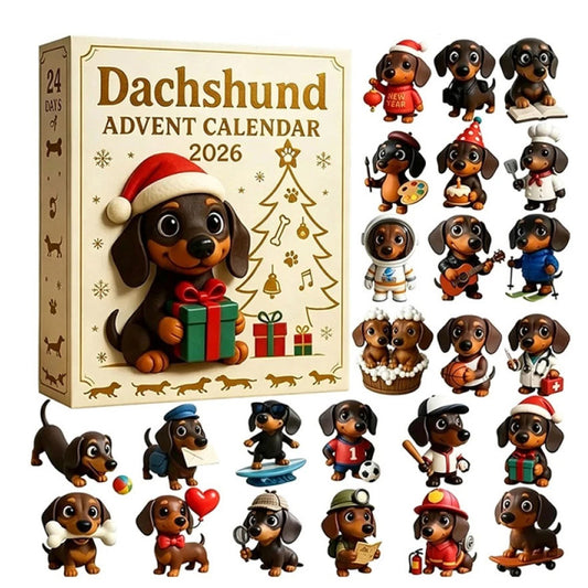 24-Day Dachshund Advent Calendar – Acrylic 2D Ornament Christmas Countdown