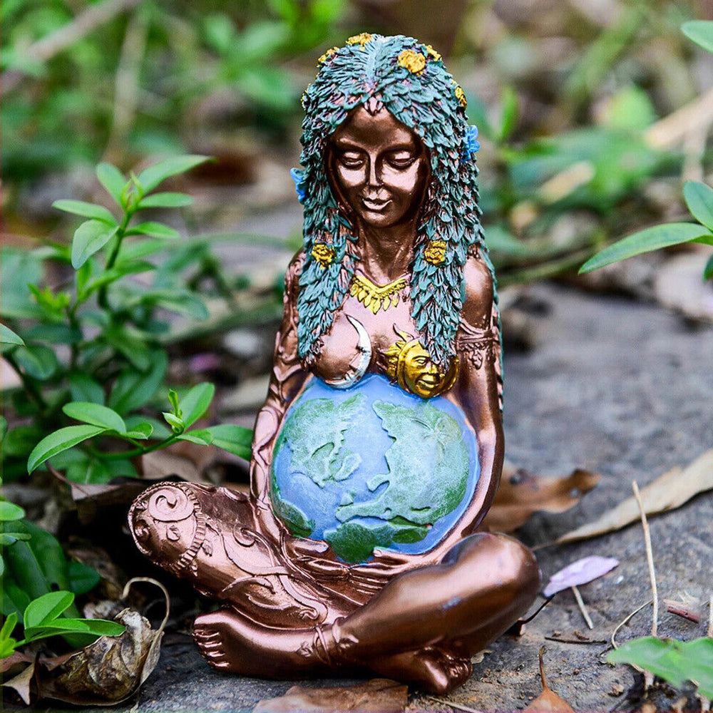 Resin Millennial Mother Earth Goddess Art Statue Figurine for Home Decor