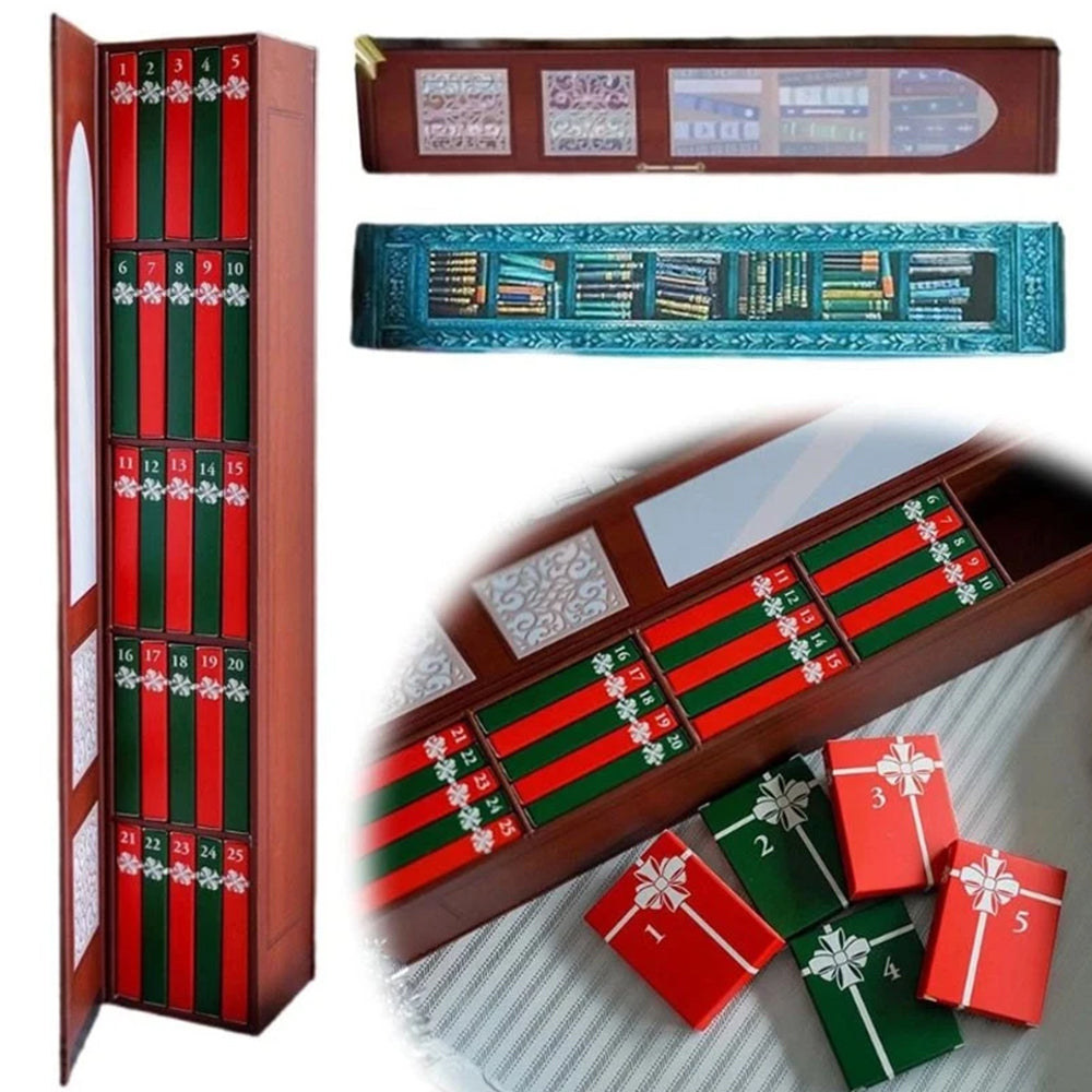 2025 Mini Book Christmas Advent Calendar - 24 Days of Mini Books & Surprises, Reusable Holiday Countdown Decor