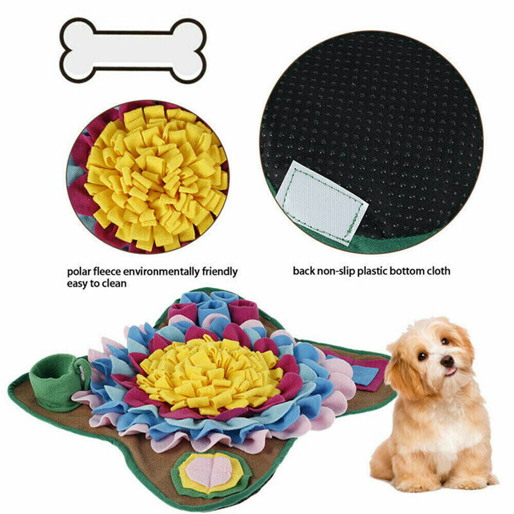 50x50cm Pet Dog Snuffle Mat Sniffing Treat Foraging Toy Nose Training Pad