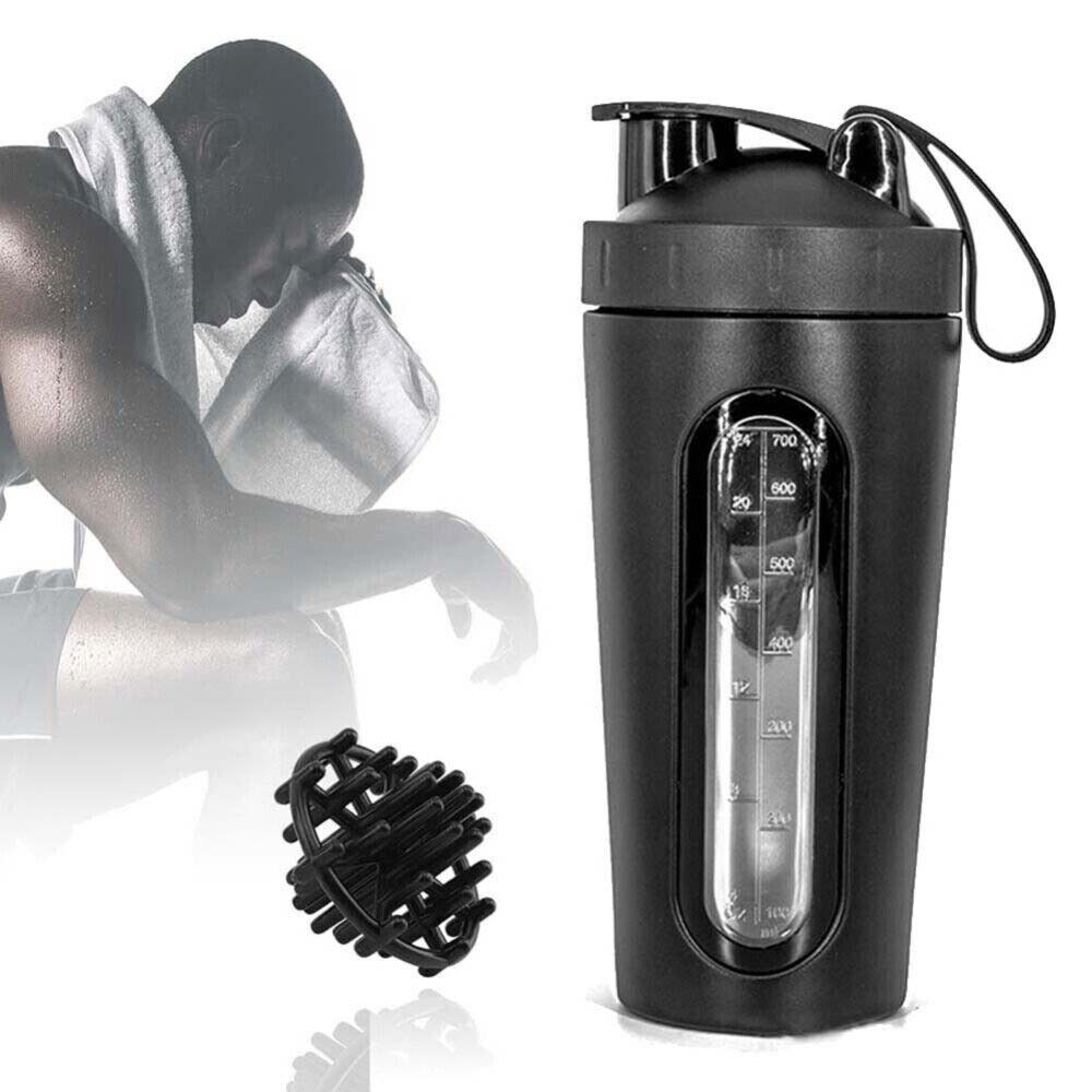 700ml Protein Powder Shaker Mixer Cup Scale Milkshake Drink Shake Bottle Sport