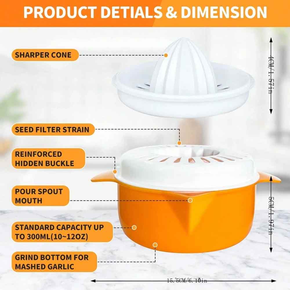 250ml Hand Press Citrus Juicer, Portable Fruit Squeezer for Lemon Orange