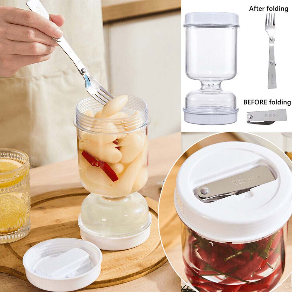 Pickle Jar Hourglass Can Dry Wet Separation Flip Airtight Food Storage Container