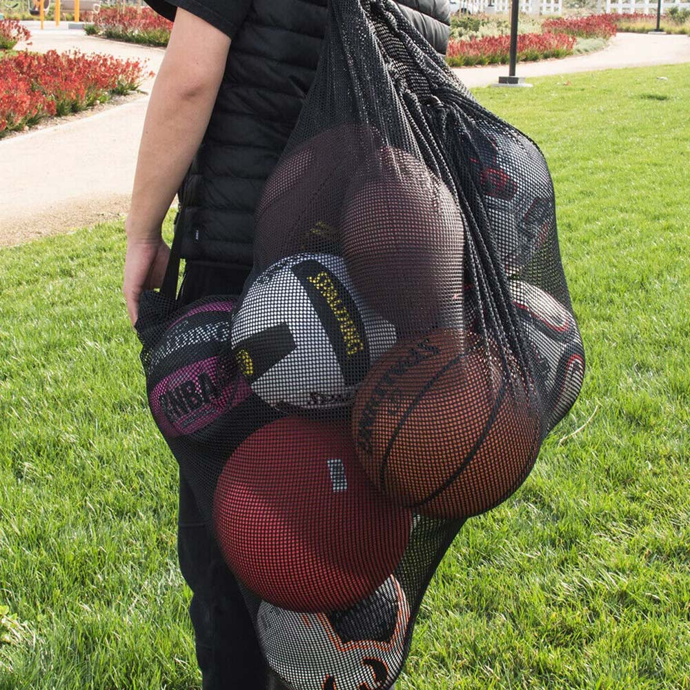 Mesh Equipment Ball Bag Football Carrying Net Sack Soccer Portable Sports Bag