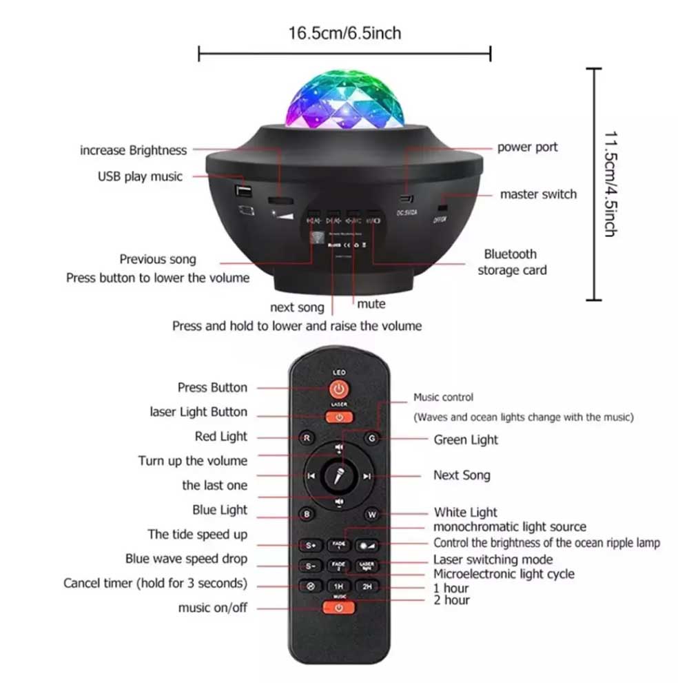Galaxy Starry Night Light Lamp Projector LED Ocean Star Sky Party Baby Kids Room