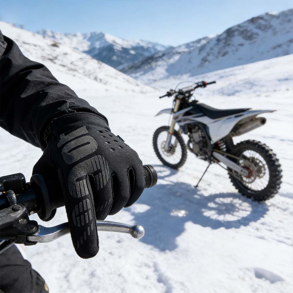 Winter Motocross & Enduro Gloves – Cold Weather Motorcycle Riding Gloves for Men, Waterproof Thermal Grip Black Gloves