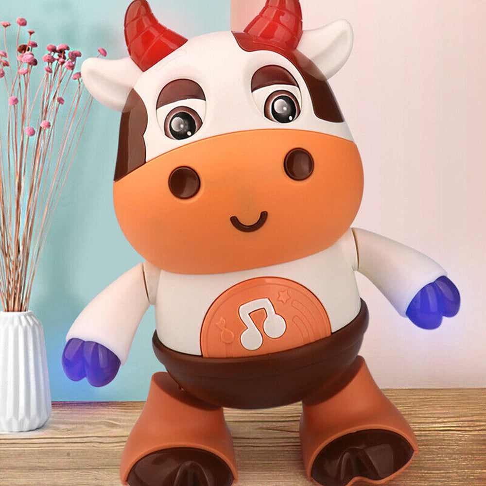 Electric Cow Shape Dancing Robot Kids Toys Interesting Battery Powered Xmas Gift