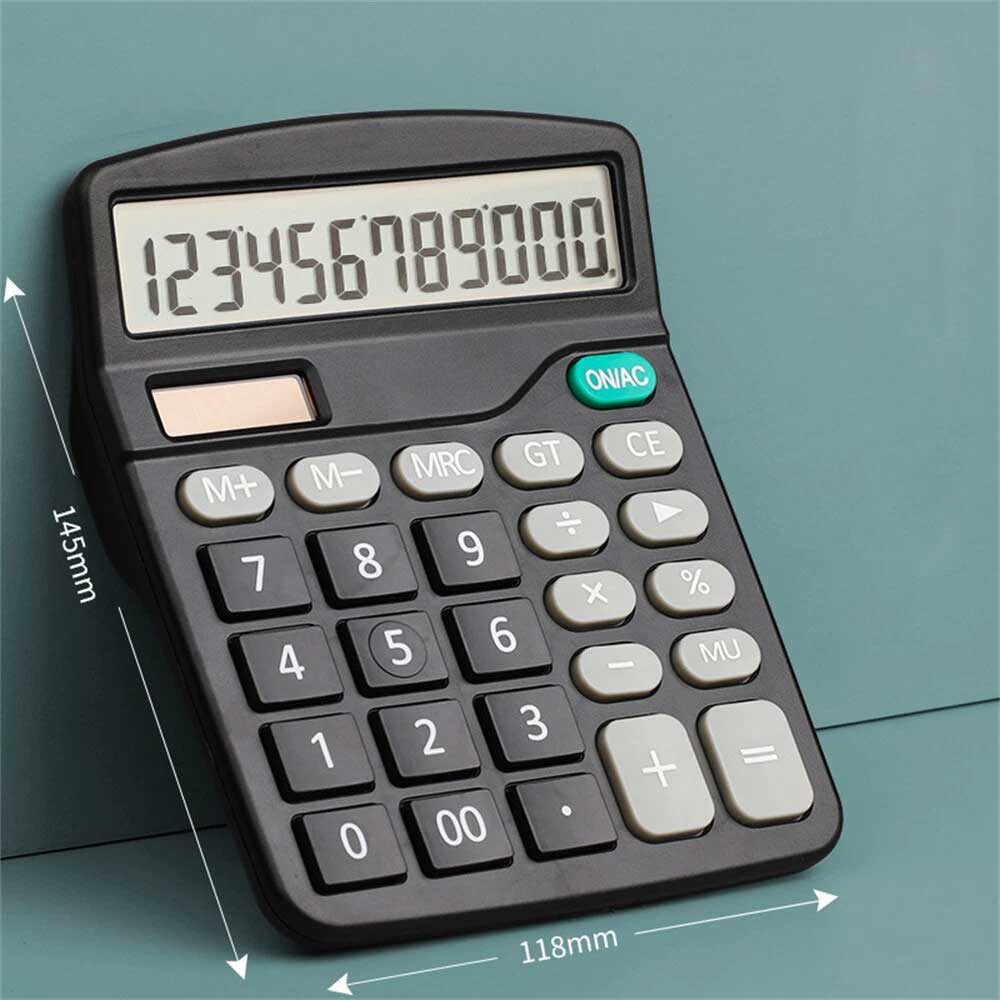 Solar Electronic Desk Calculator Extra Large Display Business Battery 12 Digit