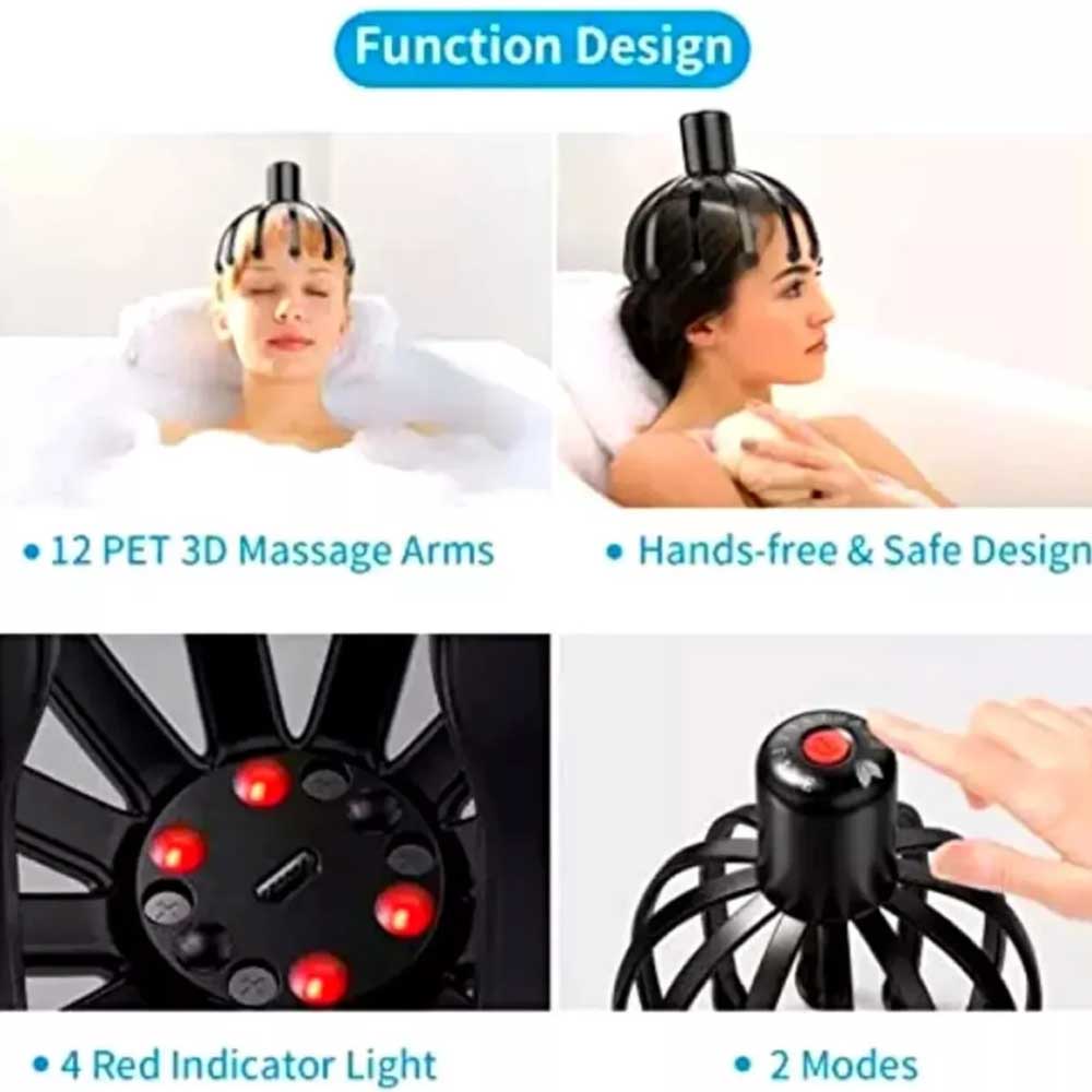 Octopus Scalp Massager, Electric Scalp Massager with 3 Modes Head Massager Relax